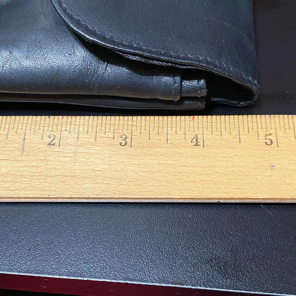 Vintage Black soft Leather wallet checkbook pouch Bag